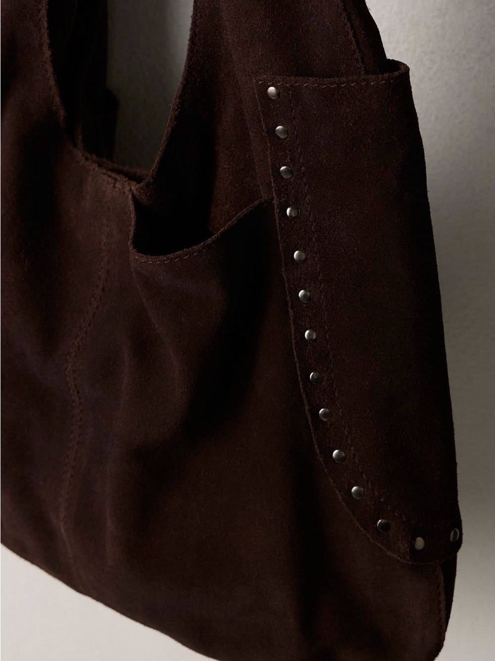 NWT Free People Rori Suede Tote Hobo Shoulder Bag in Espresso - Picture 6 of 16